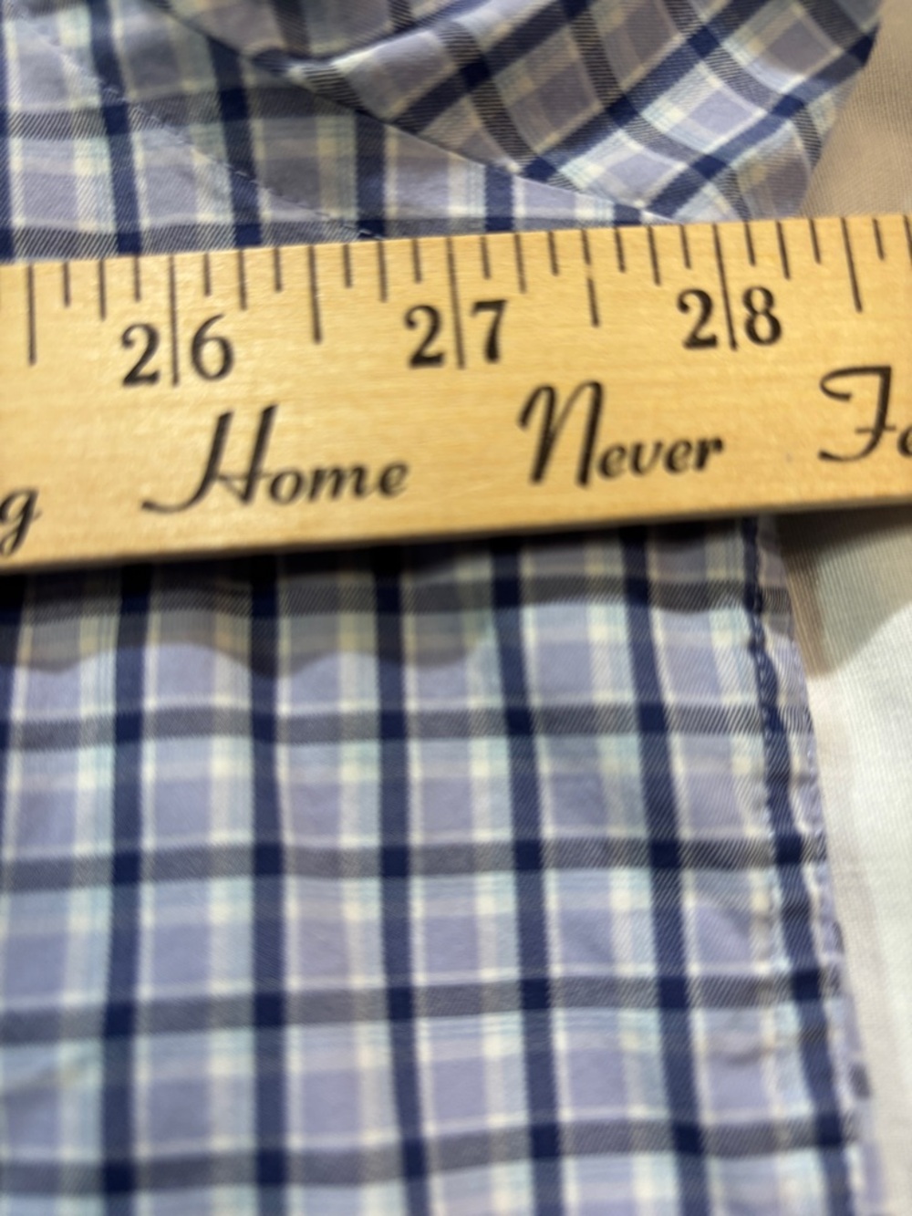 Peter Millar Crown Comfort Button-Down Shirt Purple and White Plaid Cotton Blend - Picture 5 of 7